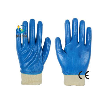 13G Nitril Polyester Shell, blau Nitril voll beschichtet, Schutzmaßnahmen Arbeitshandschuhe (N6032)